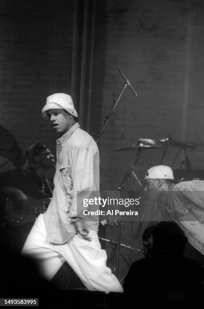 Marky Mark and The Funky Bunch perform at The Academy on April 2, 1992 in New York City.