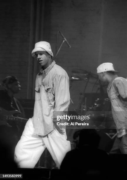 Marky Mark and The Funky Bunch perform at The Academy on April 2, 1992 in New York City.