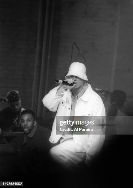 Marky Mark and The Funky Bunch perform at The Academy on April 2, 1992 in New York City.