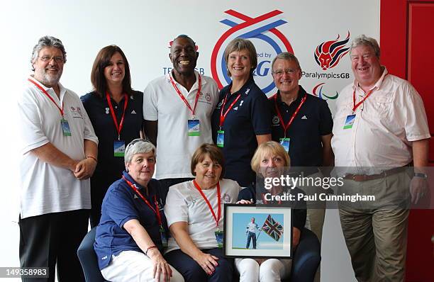 Jim Payne, father of Keri-Anne Payne of Team GB, Alison Powell, mother of Jessica Ennis of Team GB, Vinnie Ennis, father of Jessica Ennis of Team GB,...