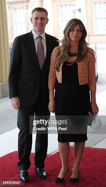 Igor Luksic, Prime Minister of Montenegro and his wife arrives for a London 2012 Olympic Games reception, hosted by Britain's Queen Elizabeth II, at...