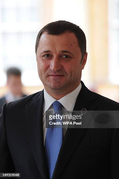 Vladimir Filat, the Prime Minister of Moldova arrives for a London 2012 Olympic Games reception, hosted by Britain's Queen Elizabeth II, at...