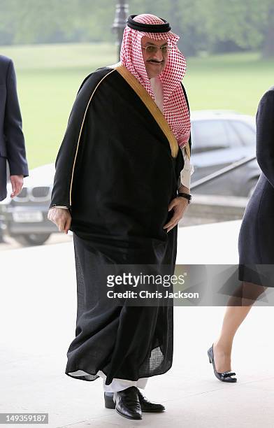 Saudi Arabia's Prince Mohammed bin Nawaf Al Saud arrives for a reception at Buckingham Palace for Heads of State and Government attending the...