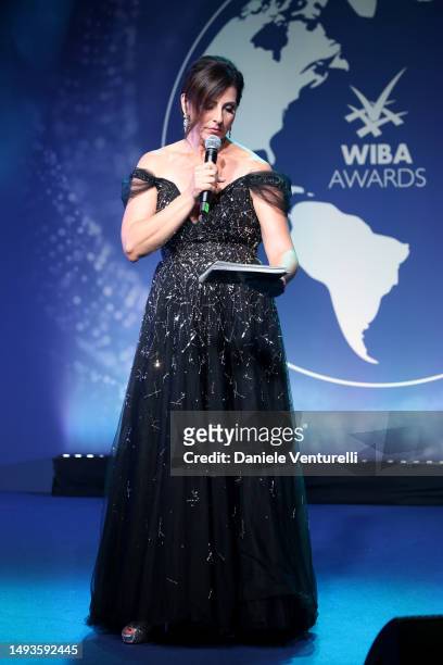 Kira Soltanovich speaks onstage at World Bloggers Awards during The 76th Annual Cannes Film Festival on May 26, 2023 in Cannes, France.
