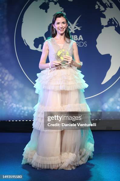 Mogilo Marina Mogilko accepts an award onstage at the WIBA Awards during The ...