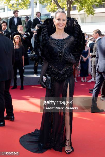 Lady Victoria Hervey attends the "The Old Oak" red carpet during the 76th annual Cannes film festival at Palais des Festivals on May 26, 2023 in...