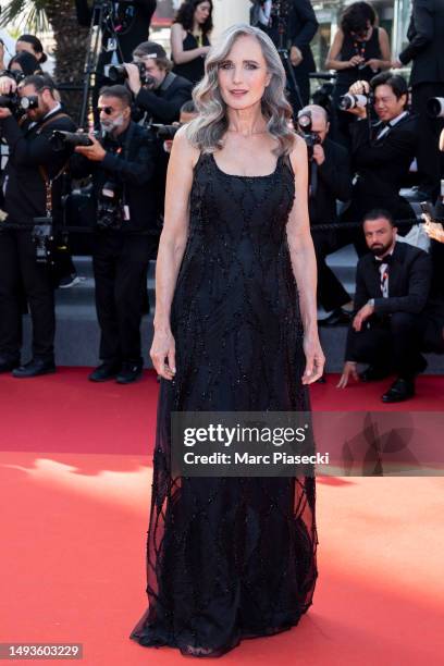 Andie MacDowell attends the "The Old Oak" red carpet during the 76th annual Cannes film festival at Palais des Festivals on May 26, 2023 in Cannes,...