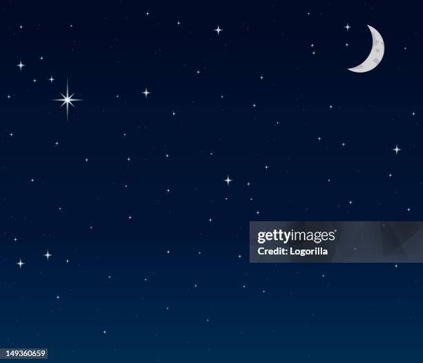 stockillustraties, clipart, cartoons en iconen met night sky background - donker