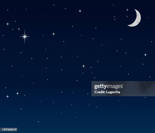 stockillustraties, clipart, cartoons en iconen met night sky background - nacht