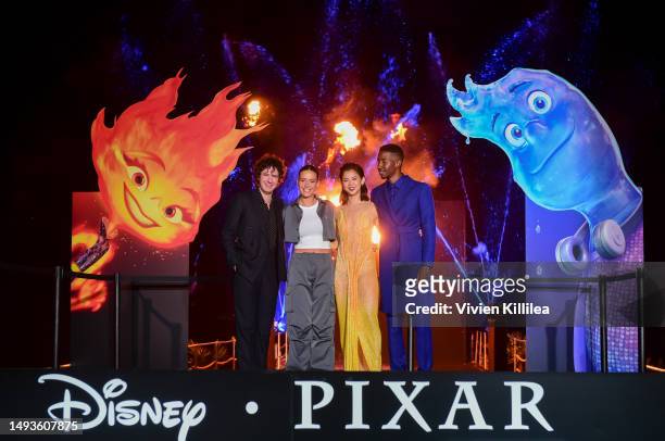 Vincent Lacoste, Adèle Exarchopoulos, Leah Lewis and Mamoudou Athie attend the Disney and Pixar's "Elemental" Photocall during The 76th Annual Cannes...