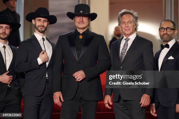Rebel Rodriguez, Racer Rodriguez, Director Robert Rodriguez, William Fichtner and Artur Galstian attend the "Hypnotic" red carpet during the 76th...