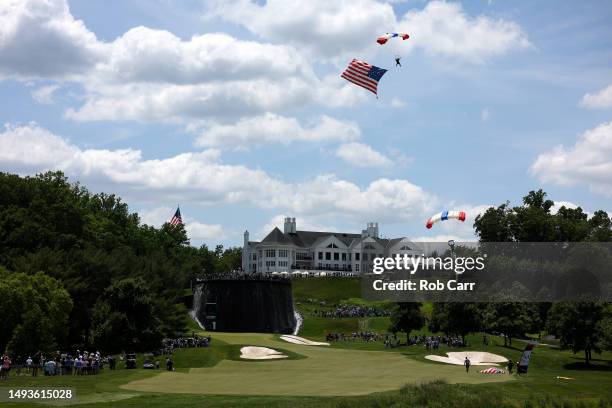 General view of the opening ceremony during day one of the LIV Golf Invitational - DC at Trump National Golf Club on May 26, 2023 in Sterling,...