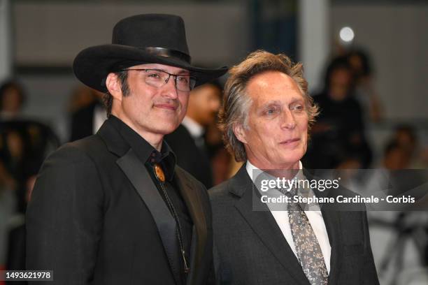Robert Rodriguez and William Fichtner attend the "Hypnotic" red carpet during the 76th annual Cannes film festival at Palais des Festivals on May 26,...