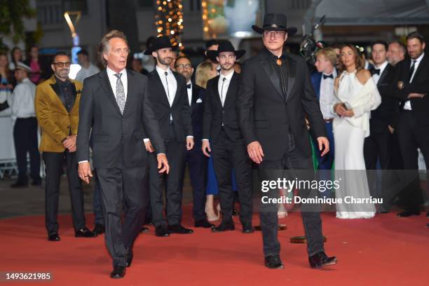 William Fichtner and Director Robert Rodriguez attend the "Hypnotic" red carpet during the 76th annual Cannes film festival at Palais des Festivals...