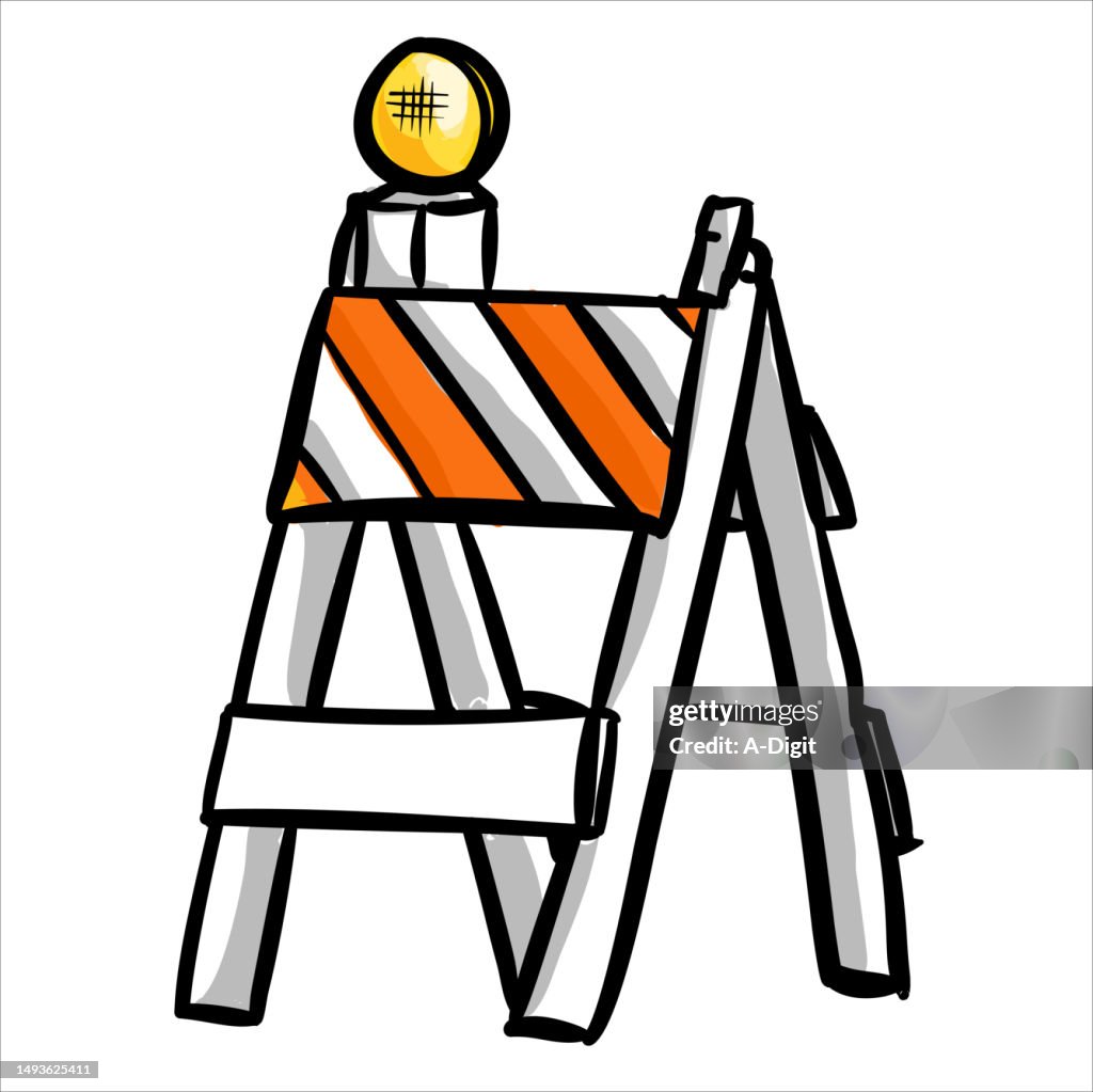 Construction Road Block Signage Color High-Res Vector Graphic - Getty ...