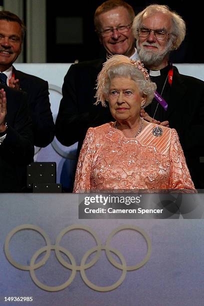 Queen Elizabeth II attends the Opening Ceremony of the London 2012 Olympic Games at the Olympic Stadium on July 27, 2012 in London, England.