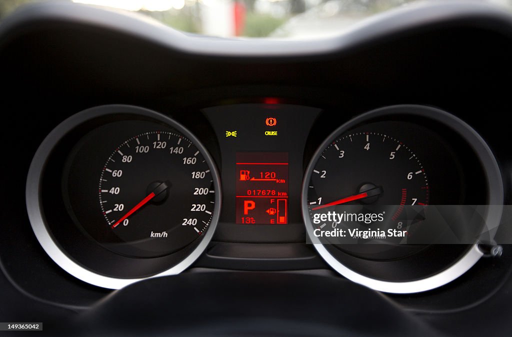 Speedometer with fuel gauge