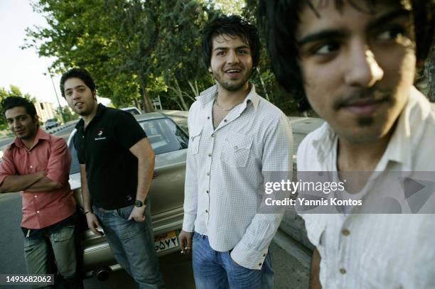 Young Iranians in Tehran's streets, eagerly meeting passing girls, exchanging phone numbers with anticipation on May 26, 2005. In the heart of Iran,...