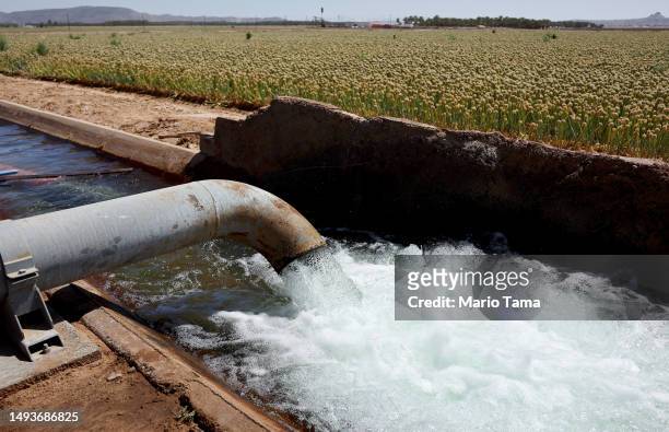 Groundwater pump supplies water to Quechan tribal land at the Fort Yuma Indian Reservation, along the long-depleted Colorado River, on May 26, 2023...