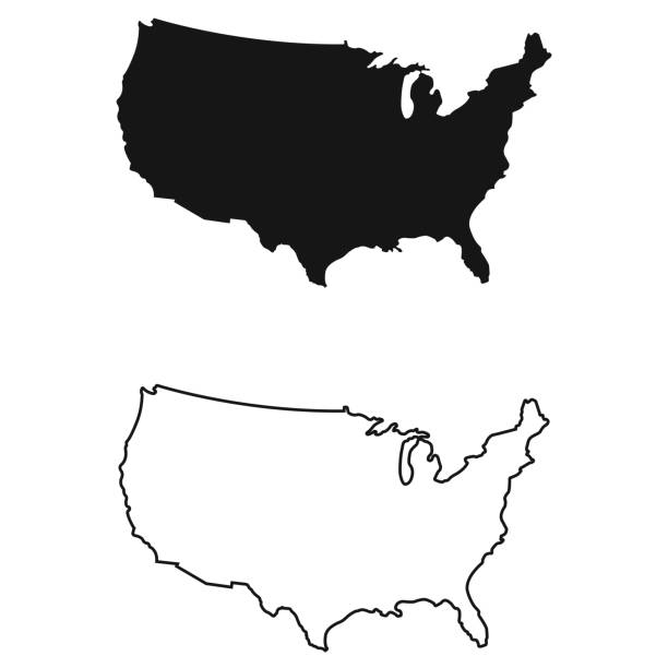 usa map - usa stock illustrations