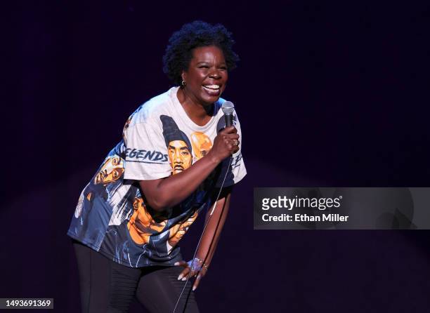 Leslie Jones performs her stand-up comedy routine on a stop of the Leslie Jones: Live Tour at The Theater at Virgin Hotels Las Vegas on May 26, 2023...