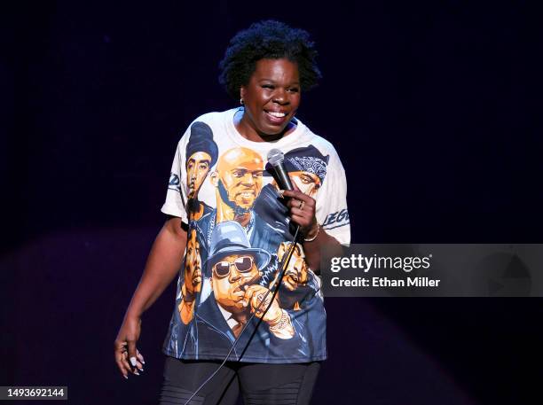 Leslie Jones performs her stand-up comedy routine on a stop of the Leslie Jones: Live Tour at The Theater at Virgin Hotels Las Vegas on May 26, 2023...