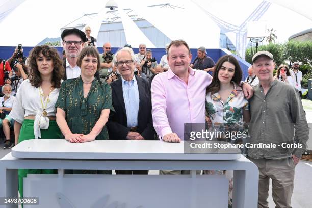 Claire Rodgerson, Trevor Fox, Rebecca O'Brien, Director Ken Loach, Dave Turner, Elba Mari and Paul Laverty attend "The Old Oak" photocall at the 76th...