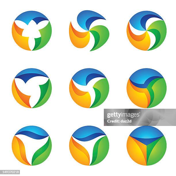abstract icon set - stability icon stock illustrations