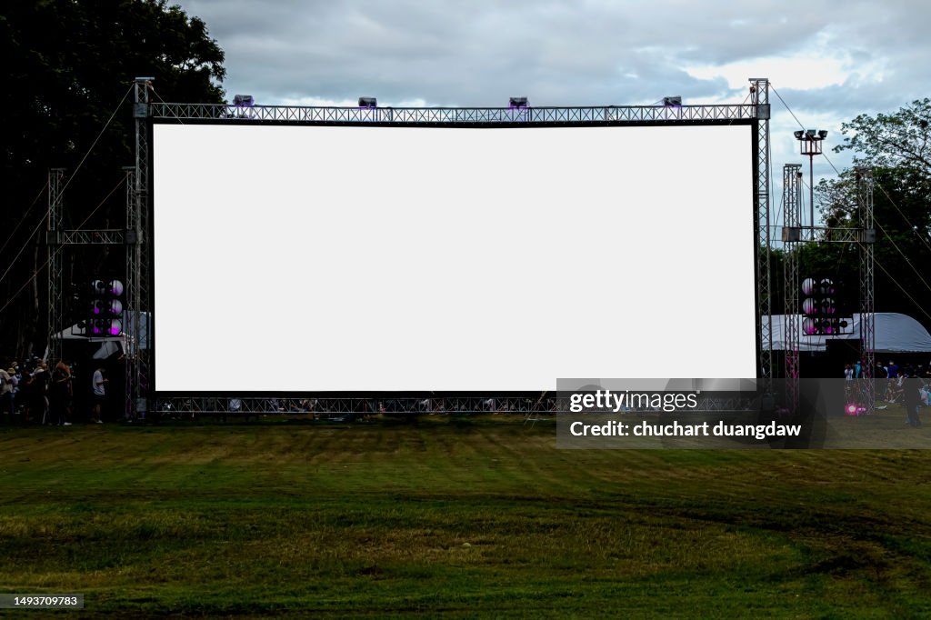 Billboard blank advertising banner media display in theater