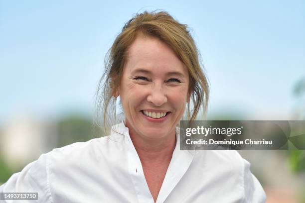 Emmanuelle Bercot attends the "L'Abbé Pierre" photocall at the 76th annual Cannes film festival at Palais des Festivals on May 27, 2023 in Cannes,...