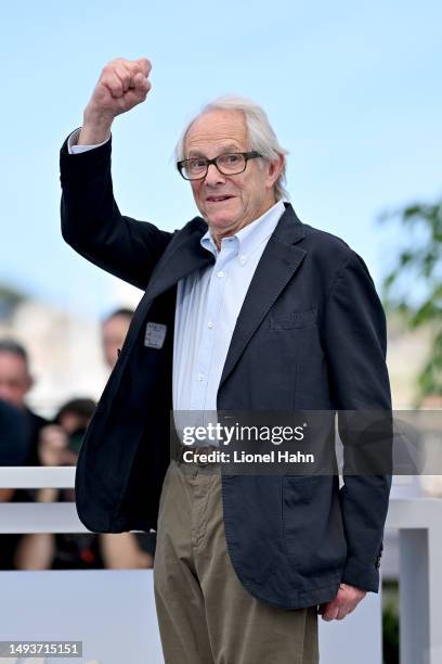 Ken Loach attends "The Old Oak" photocall at the 76th annual Cannes film festival at Palais des Festivals on May 27, 2023 in Cannes, France.