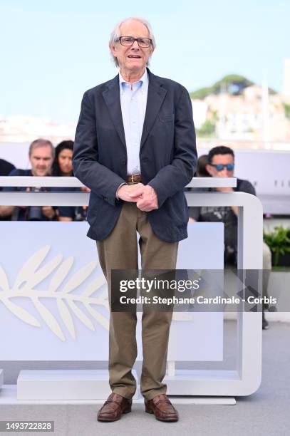 Ken Loach attends "The Old Oak" photocall at the 76th annual Cannes film festival at Palais des Festivals on May 27, 2023 in Cannes, France.