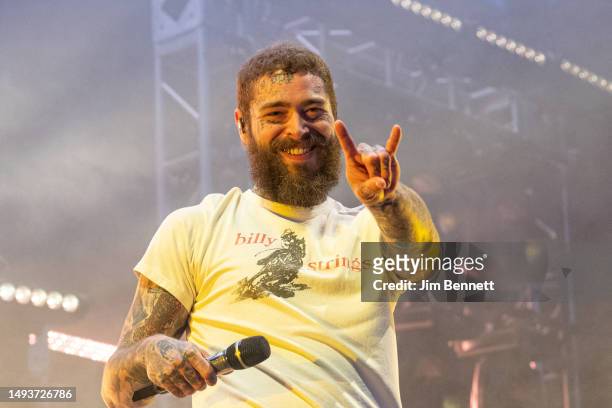 Rapper, singer and songwriter Post Malone performs live on stage during BottleRock at Napa Valley Expo on May 26, 2023 in Napa, California.