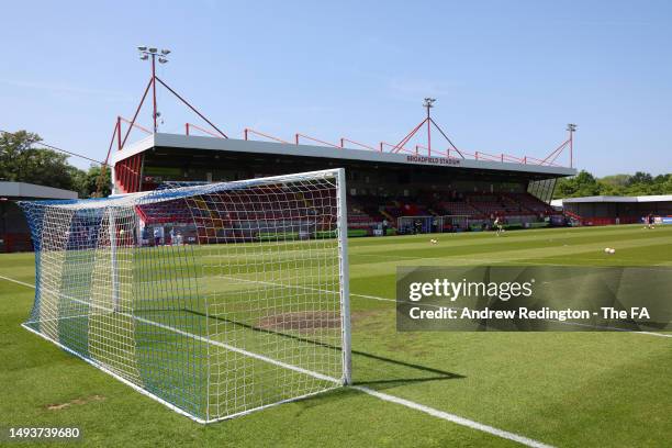 General view inside the stadium prior to the FA Women's Super League match between Brighton & Hove Albion and Leicester City at Broadfield Stadium on...