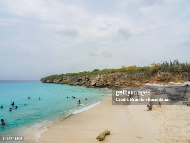 kleine knip beach in curacao - knip beach stock pictures, royalty-free photos & images