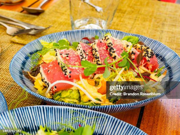 seared tuna in curacao - curaçao stock pictures, royalty-free photos & images