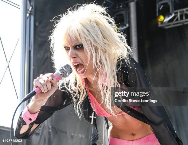 Arrow de Wilde of Starcrawler performs on Day 1 of BottleRock Napa Valley Music Festival at Napa Valley Expo on May 26, 2023 in Napa, California.