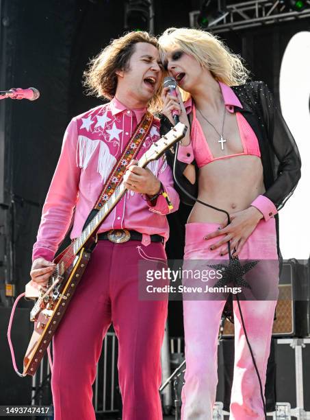Henri Cash and Arrow de Wilde of Starcrawler perform on Day 1 of BottleRock Napa Valley Music Festival at Napa Valley Expo on May 26, 2023 in Napa,...