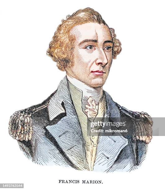 portrait of general francis marion, military officer who served in the american revolutionary war (1775–1783) - army 1775 stock pictures, royalty-free photos & images