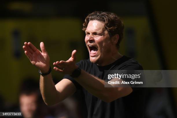 Edin Terzic, Head Coach of Borussia Dortmund, reacts during the Bundesliga match between Borussia Dortmund and 1. FSV Mainz 05 at Signal Iduna Park...