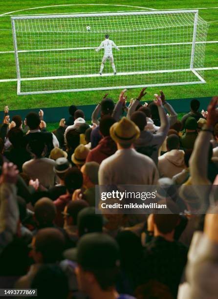 ready for penalty kick during soccer match inside a stadium - missed chance stock pictures, royalty-free photos & images