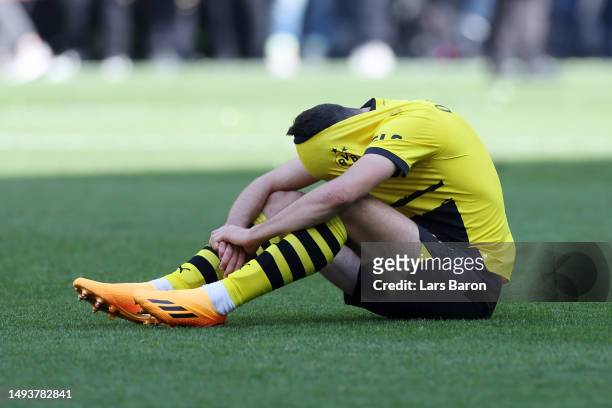 Giovanni Reyna of Borussia Dortmund looksdejected following the team's draw, as they finish second in the Bundesliga behind FC Bayern Munich during...
