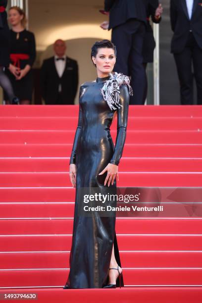 Isabeli Fontana attends the "Elemental" screening and closing ceremony red carpet during the 76th annual Cannes film festival at Palais des Festivals...