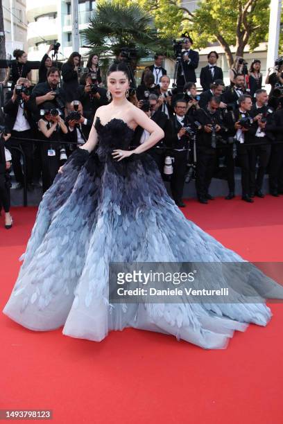Fan Bingbing attends the "Elemental" screening and closing ceremony red carpet during the 76th annual Cannes film festival at Palais des Festivals on...