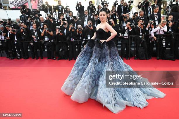 Fan Bingbing attends the "Elemental" screening and closing ceremony red carpet during the 76th annual Cannes film festival at Palais des Festivals on...