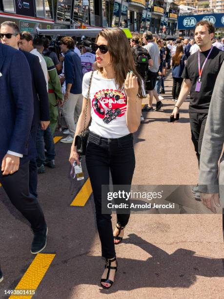 Charlotte Casiraghi attends the F1 Grand Prix of Monaco - Qualifying at Circuit de Monaco on May 27, 2023 in Monte-Carlo, Monaco.