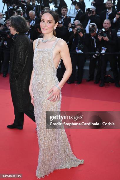 Anais Demoustier attends the "Elemental" screening and closing ceremony red carpet during the 76th annual Cannes film festival at Palais des...