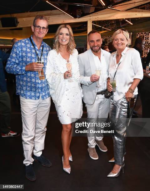 Paul Pascoe, Charlotte Hawkins, Mark Heyes and Alice Beer attend the 1st anniversary performance of "ABBA Voyage" at the ABBA Arena on May 27, 2023...