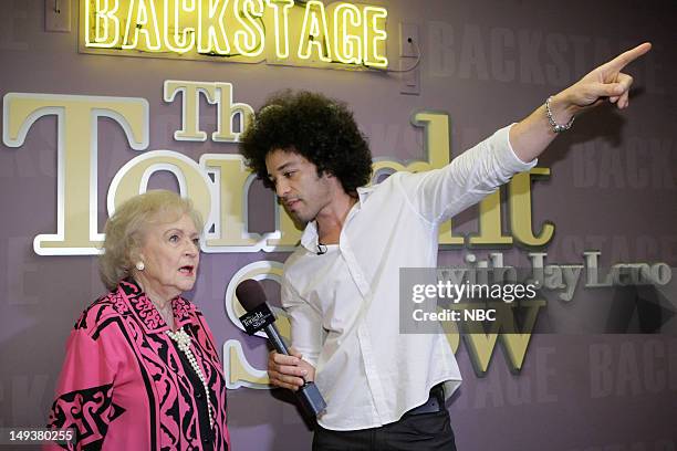 Episode 4296 -- Pictured: Actress Betty White during an interview with Bryan Branly backstage on July 27, 2012 --