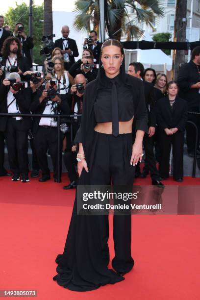 Adèle Exarchopoulos attends the "Elemental" screening and closing ceremony red carpet during the 76th annual Cannes film festival at Palais des...